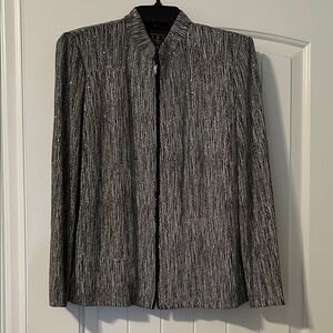 Alex Evenings Silver Textured Blazer